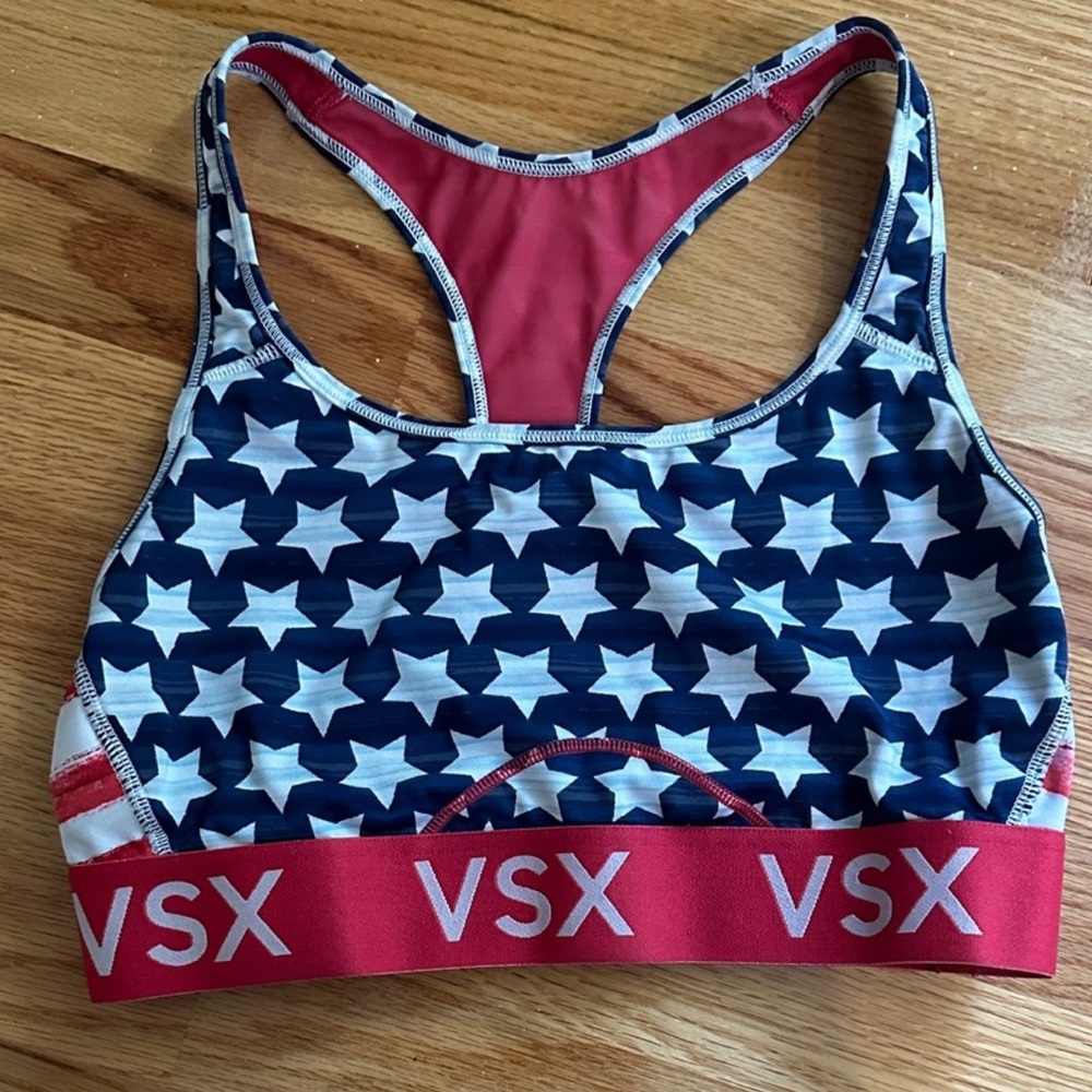 VSX Starry Sports Bra - Navy and Red